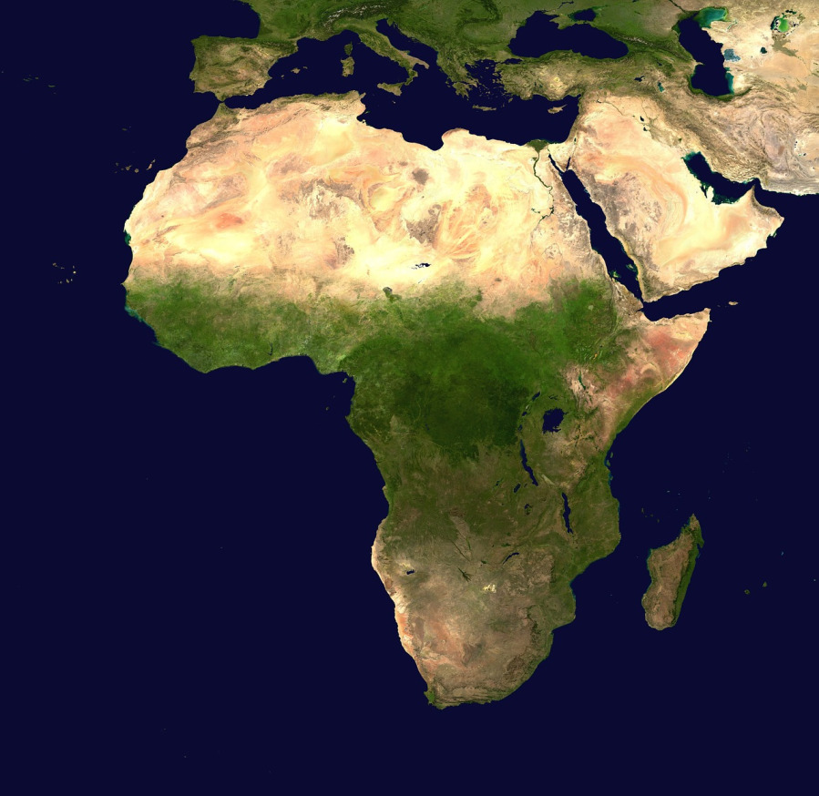 africa map network technology dark